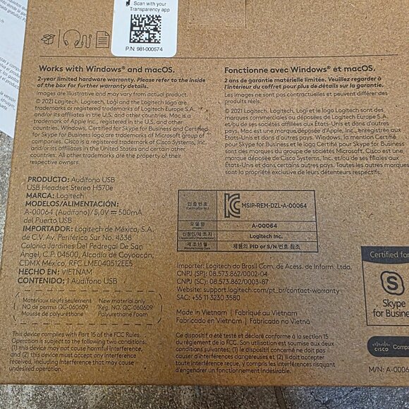 Logitech Headphones Stereo H570e USB Microphone - Picture 4 of 7